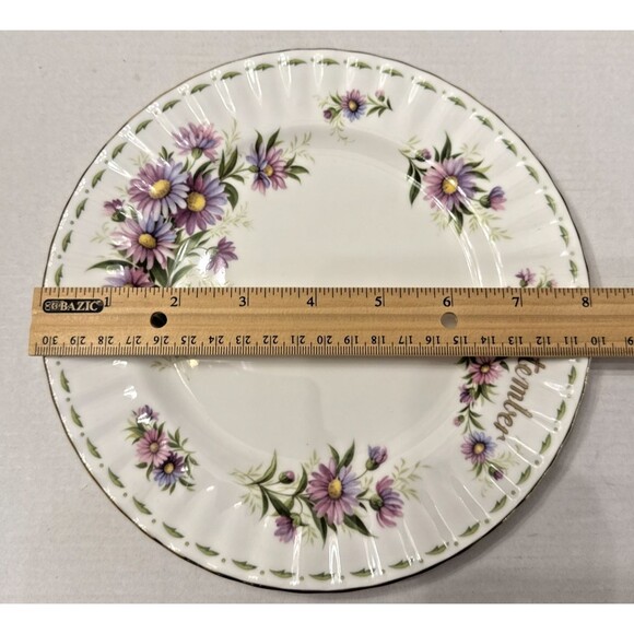 Royal Albert September 8" Plate Bone Fine China Flower Of Month England Vintage - Picture 4 of 4